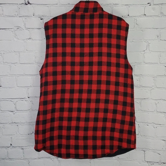 Sunshine & Rodeos Red & Black Buffalo Plaid Quilted Snap Vest, Size 2xl - Picture 5 of 7